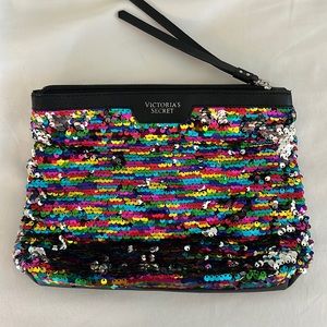 VS multicolored sequin make up bag
